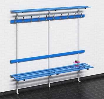 Banco Balneário Simples Duplo em ALUMÍNIO e Sapateira e Cabides NOVO