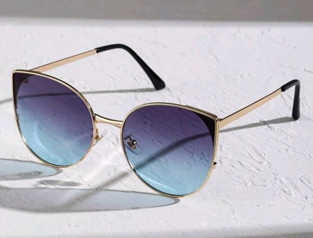 Okulary przeciwsłoneczne ombre z łańcuszkiem