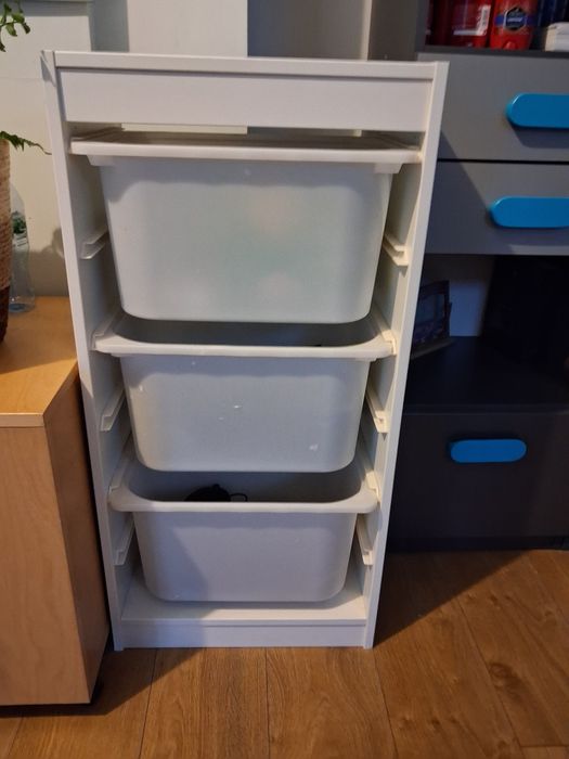 Bialy regał plastikowy 3 szuflady