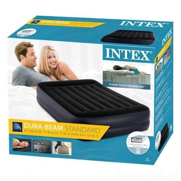 Надувне ліжко Intex з електронасосом