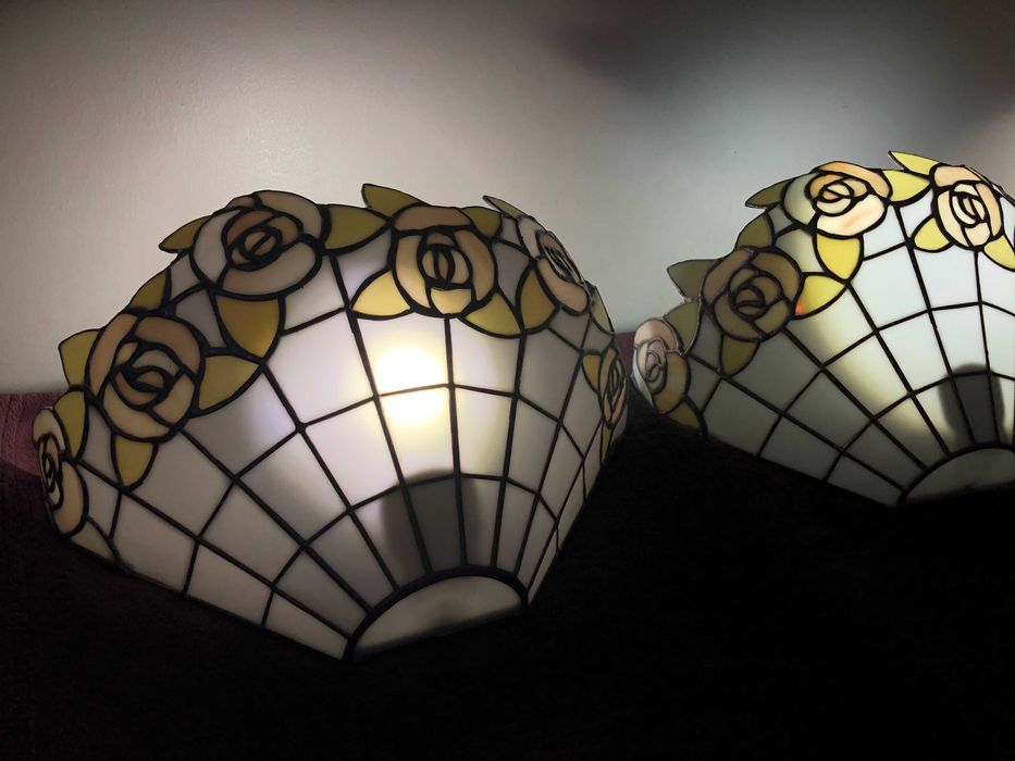 Lampa i trzy kinkiety Tiffany Andrzej Sroka