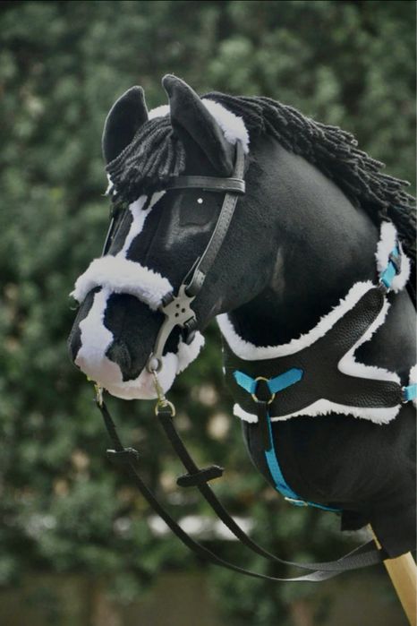 Hobby horse lekki kij ogłowie skokowy kary czarny