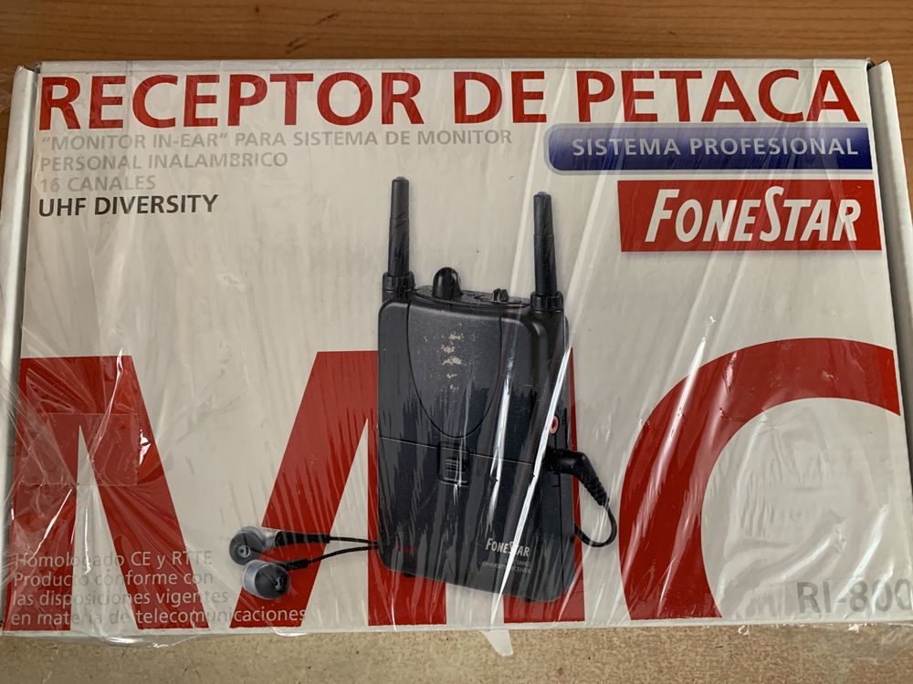 Receptor  mais emissor microfone 16 Canais UHF 863-865 MHz