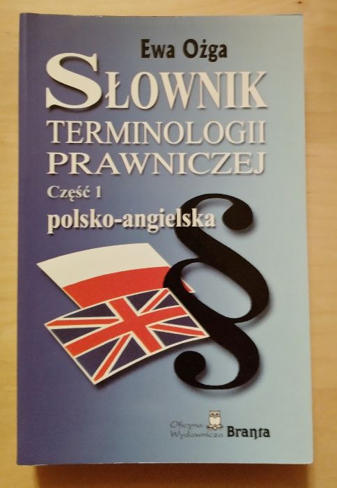 Sprzedam słownik terminologii prawniczej, część polsko-ang i ang-pol.