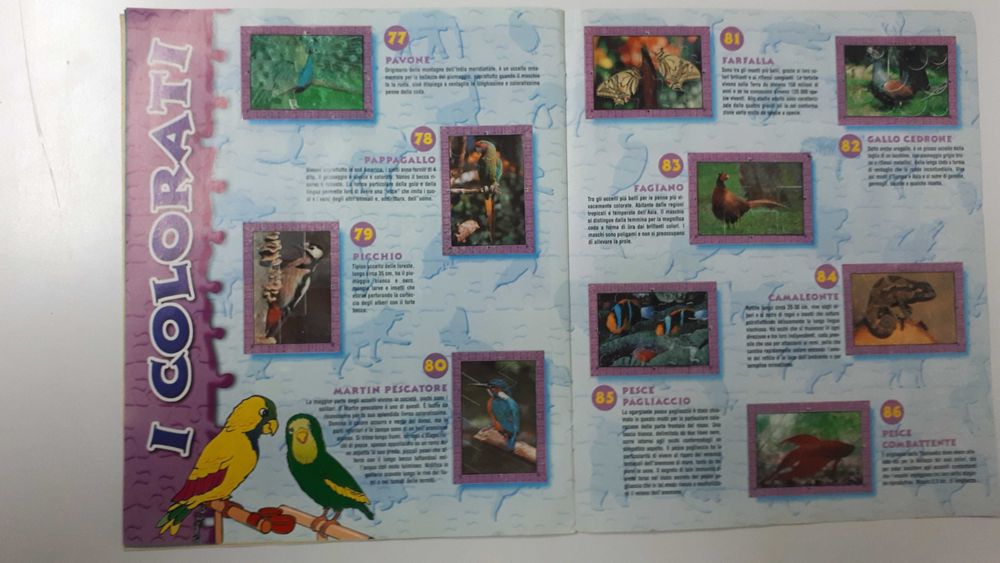 Caderneta de cromos Animali - completa