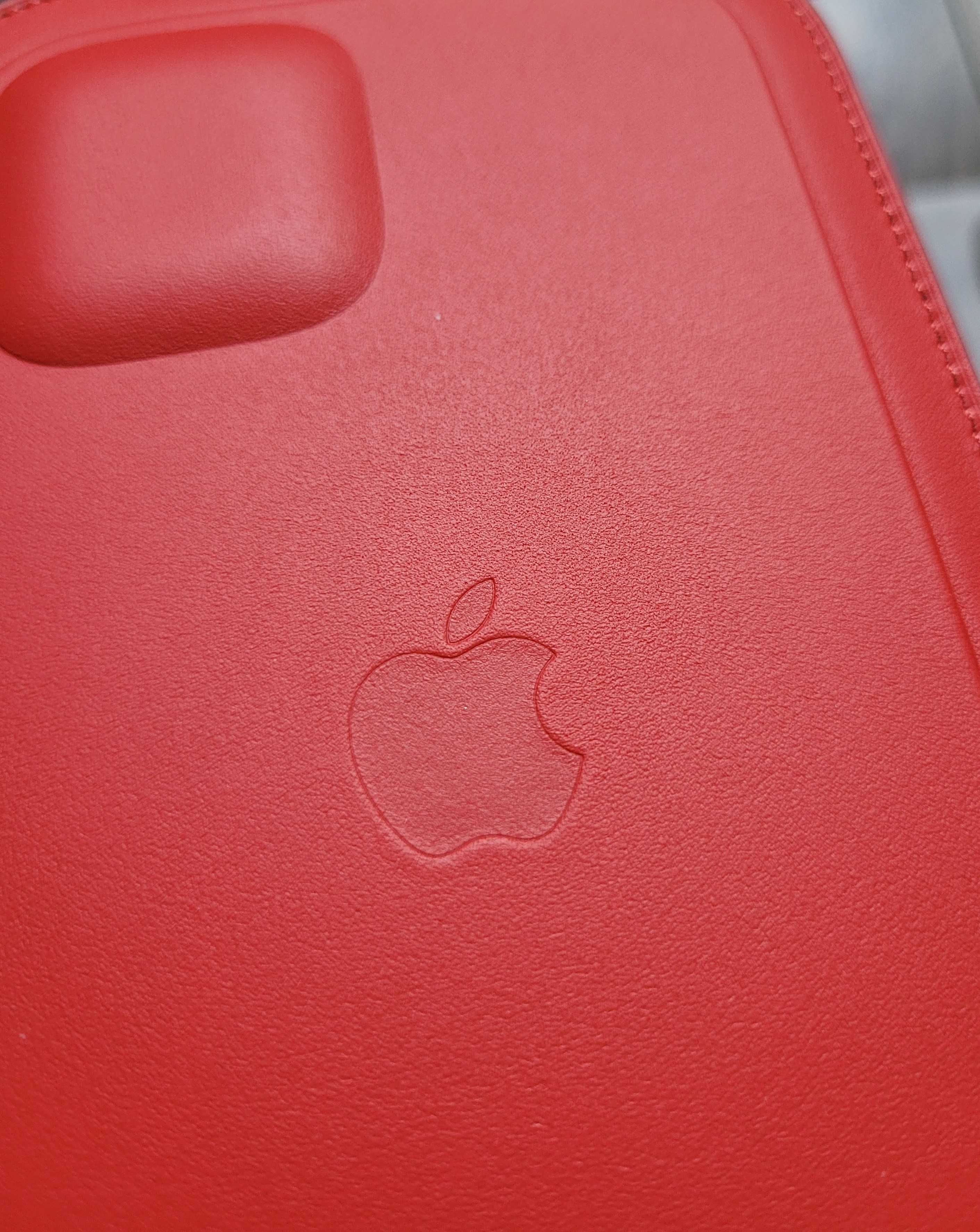 Etui Apple Leather Sleeve iPhone 12 / 12 Pro MagSafe red skórzane NOWE