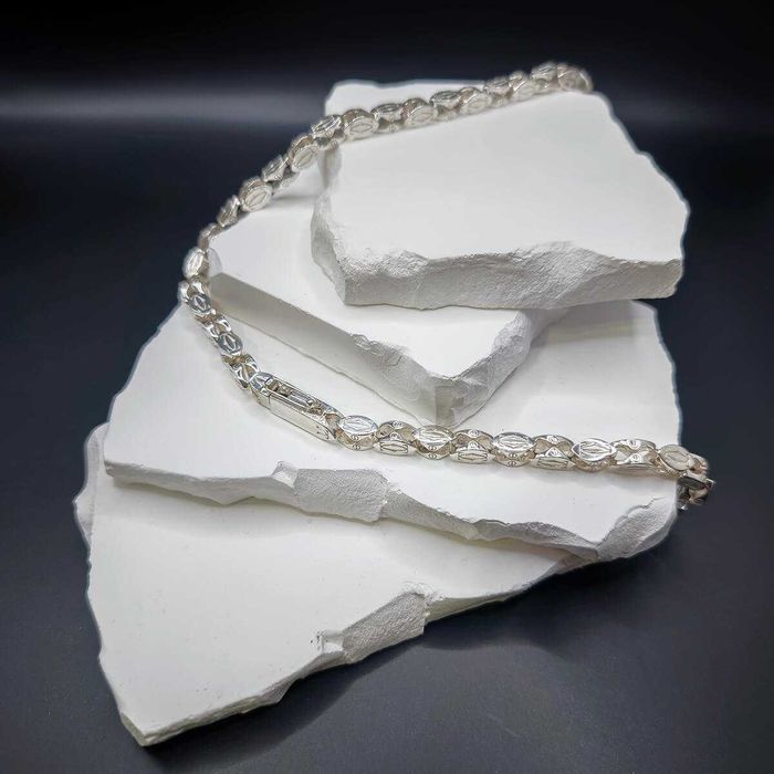 Cartier łańcuszek srebrny 6mm 60cm 110g zapięcie szuflada pełny ciężki