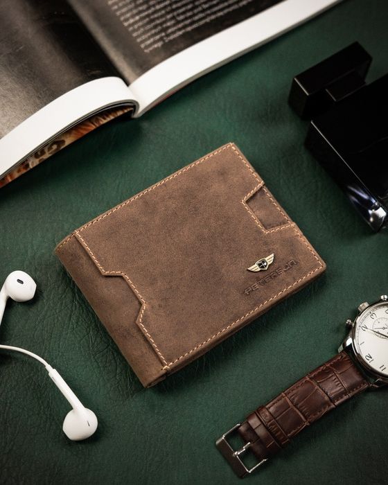 skórzany portfel męski z kieszonką na kartę - peterson