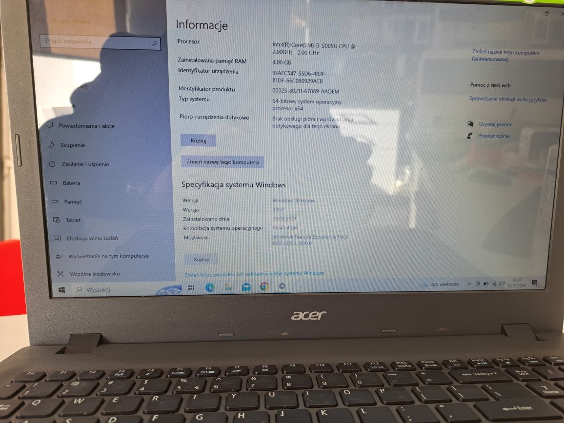 Laptop Acer Aspie E5 573 bardzo fajny sprzęt dysk ssd 1tb