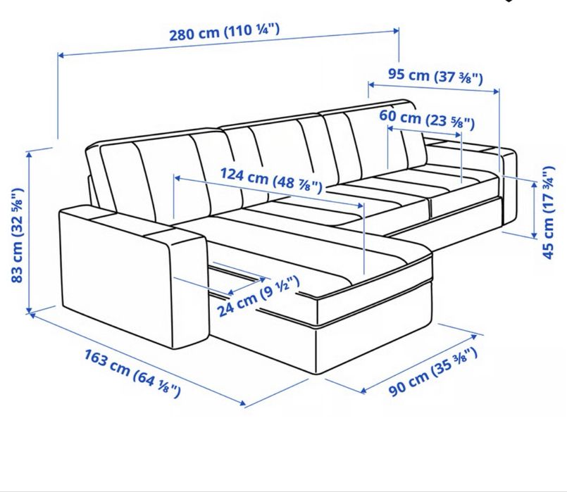 Sofá 3 lugares c/chaise longue