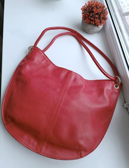 шкіряна сумка шопер на кнопці Оригінал patrizia pepe