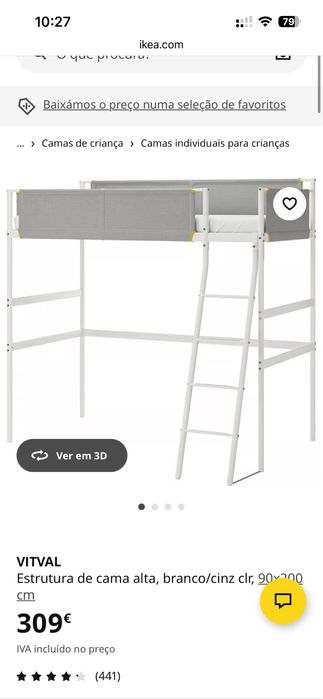 Cama alta de solteiro com colchao incluido