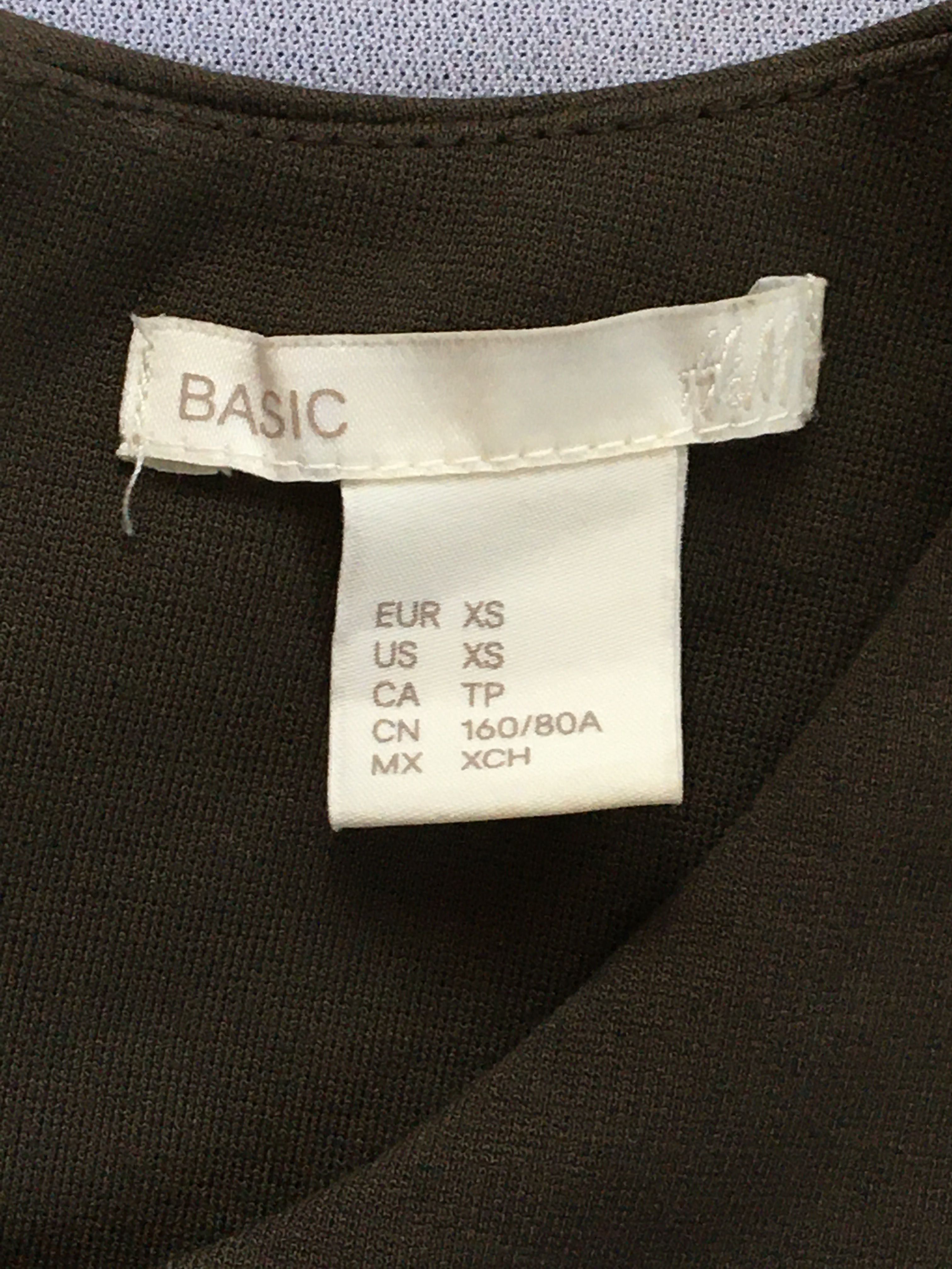 H&M, xs, sukienka  trapezowa, luźna z kieszeniami, ciążowa , khaki