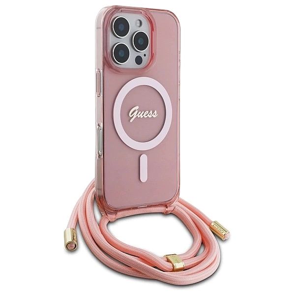 Guess GUHMP16LHCTSGNSP iPhone 16 Pro 6.3" różowy/pink hardcase Crossbo
