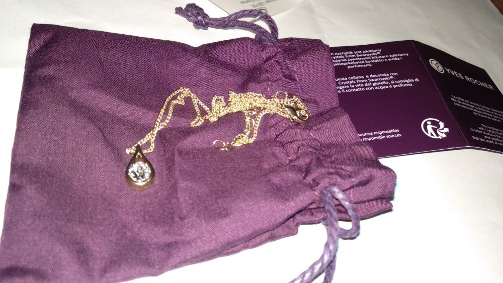 подарочный набор мешочек и колье ив роше цепочка подвеска золотистая