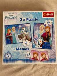Puzzle Trefl Frozen Disney 2w1 + memos