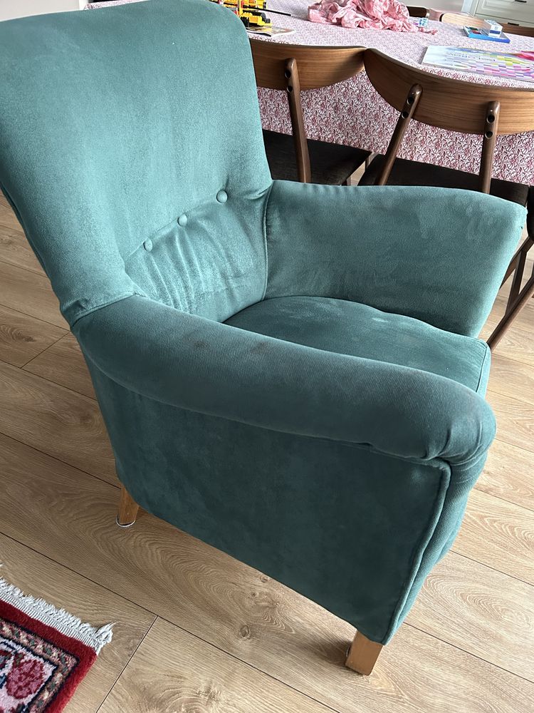 Fotel zielony retro