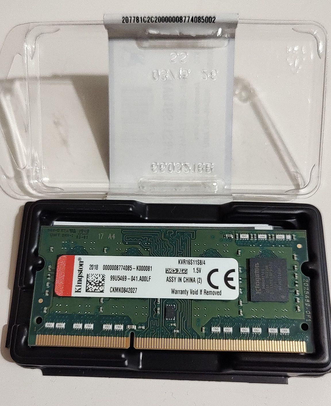 Nowa Pamięć RAM 4GB DDR3 1.5v Kingston 1600MHz do laptopa