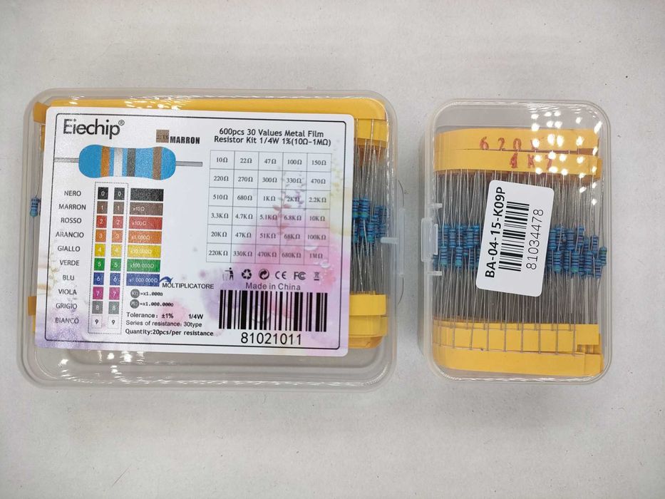Наборы резисторов(1 Ом - 1 МОм) 300шт/600шт/820шт