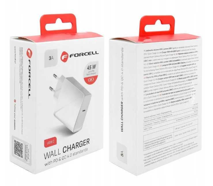 Ładowarka sieciowa USB-C 45W 3A PD QC 4.0, szybkie ładowanie ttst1222