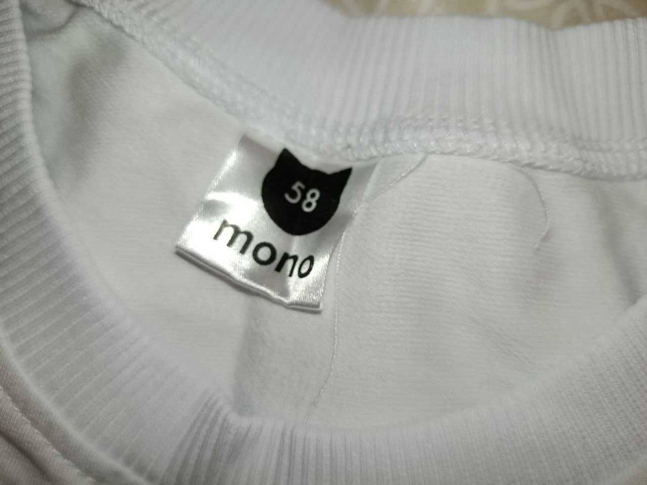 Фyтбoлка біла потовщена монобанк monobank, розмір 58 (XXL)