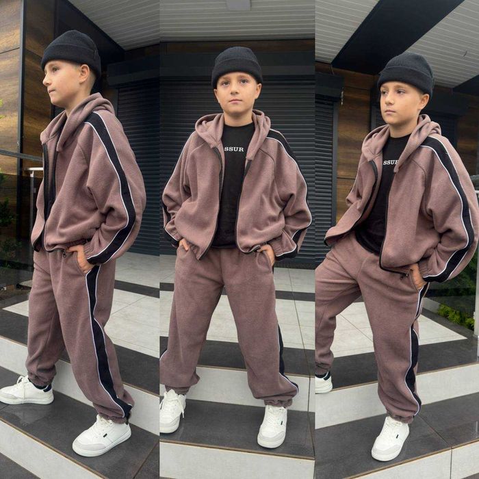 Зимовий хлопчачий костюм на двосторонньому флісі.3 кольори, 134-164р