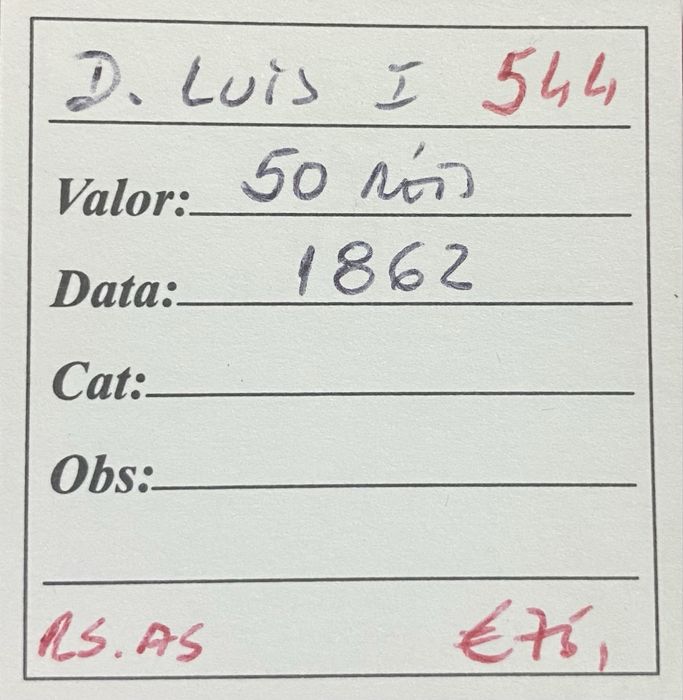 Moeda 50 Reis D LUIS I - 1862