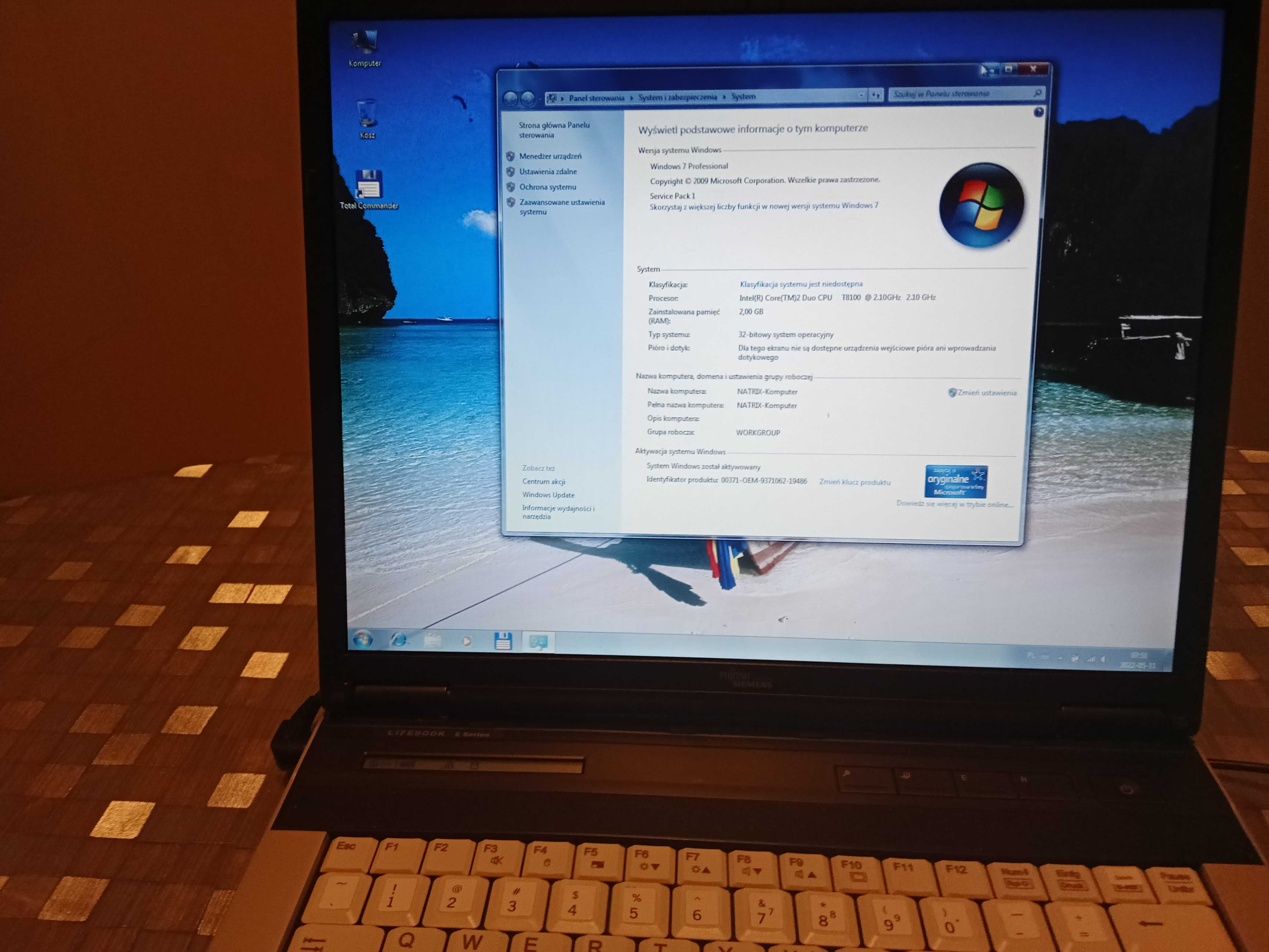 Laptop Fujitsu Siemens model E-8310 ekran 15"