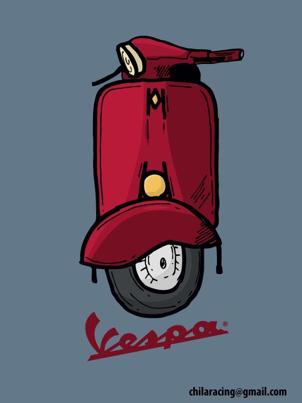 T shirt vespa scooter