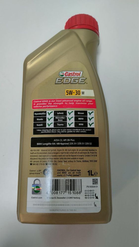 Моторна олія CASTROL EDGE 5W30 M