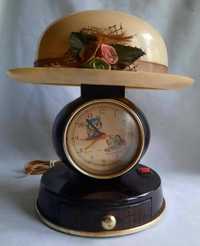 Lampka kapelusz z budzikiem Design PRL Vintage