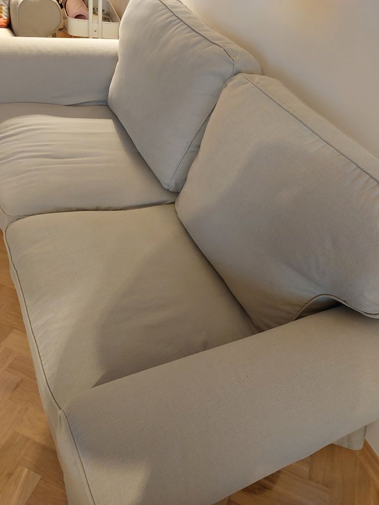 Kanapy Ikea Ektorp szarobeżowe sofa komplet