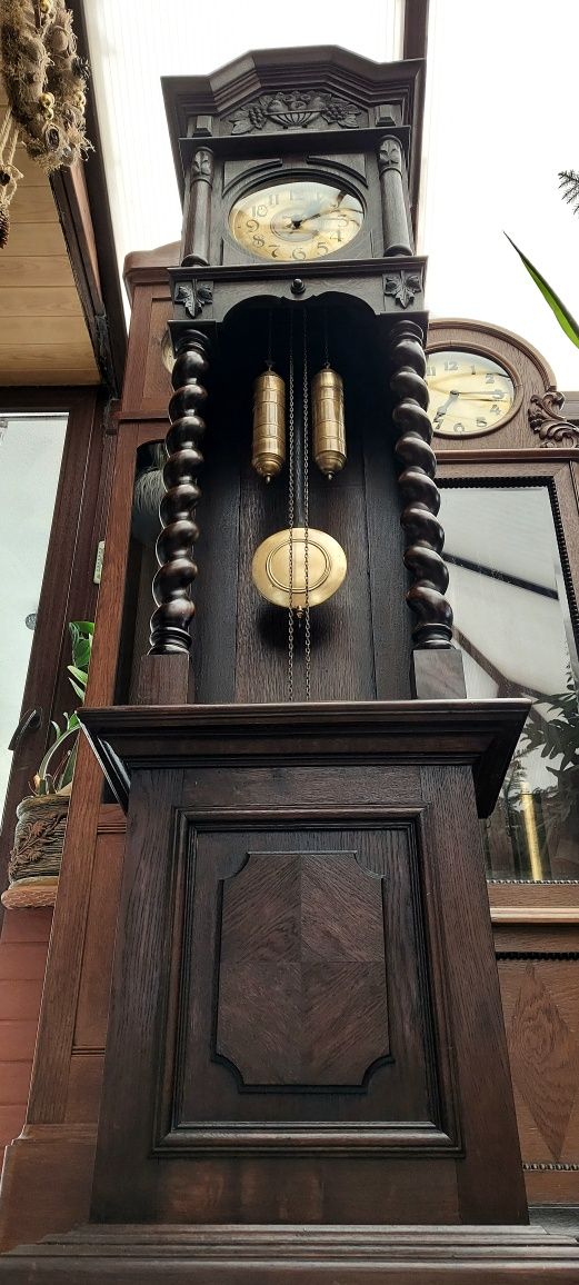 Piękny ogromny zegar stojący w stylu gdańskim Kienzle