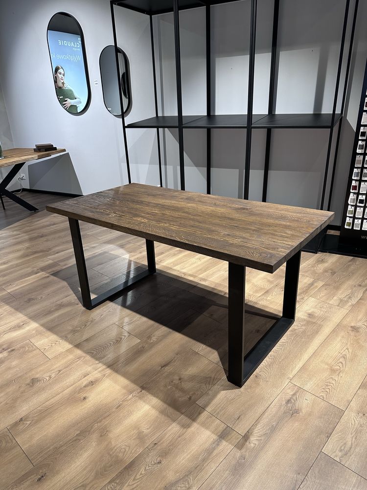Stół dębowy orzech rozkładany Loft Edgar
