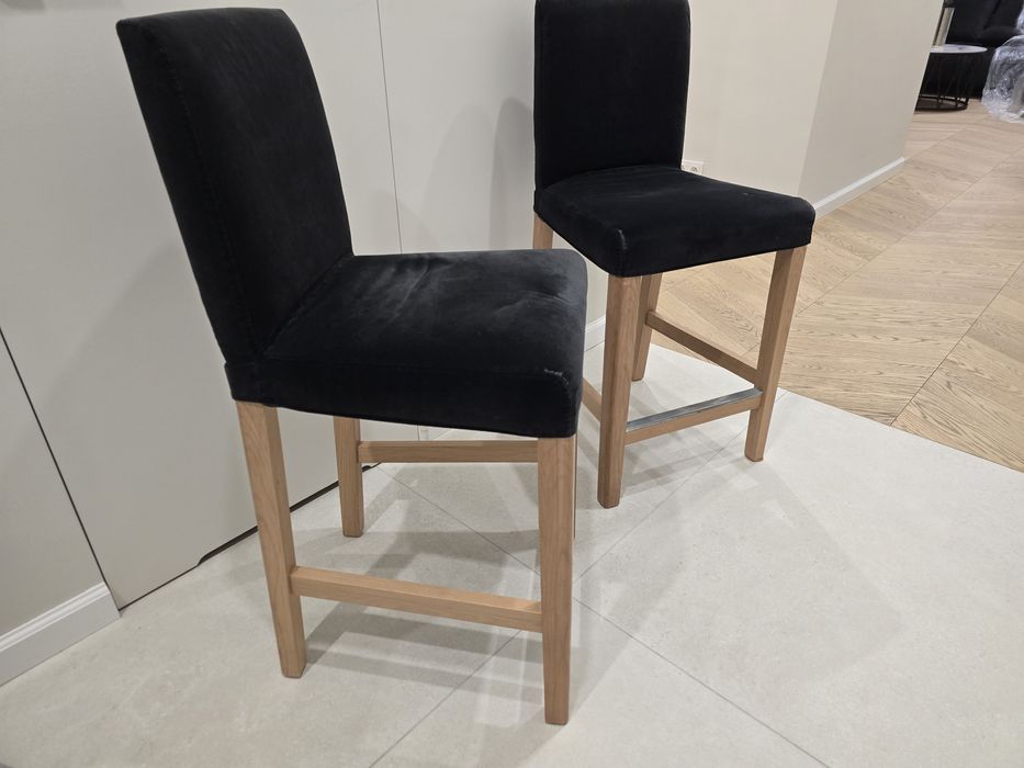 2x IKEA Bergmund - stołek barowy, hoker, 62 cm drewno tapicerowane