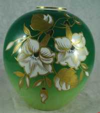 Wallendorf goldrelief porcelanowy wazon pozłacany