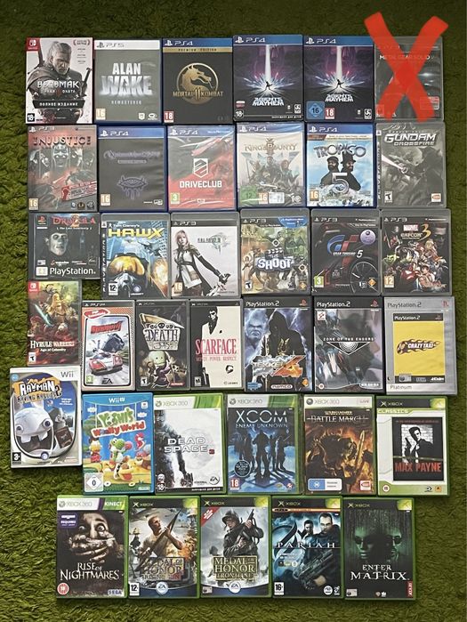 Продам ігри psone,ps2,psp,ps3,ps4,ps5,xbox,xbox360,wii,switch!