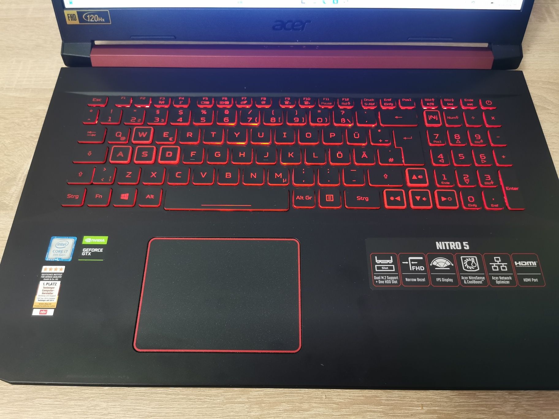 Laptop Gamingowy Acer AN517 51 I7 9750H GTX 1650 16GB ram