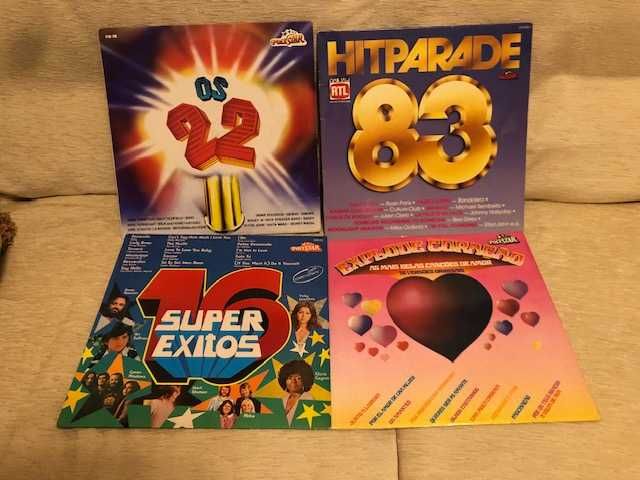 4 discos vinil LP de grandes êxitos, publicação Polystar anos 78 a 83