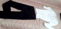 Nowe Spodnie Bershka jeans  rozm. 34 czarne i sweterek biały Bershka