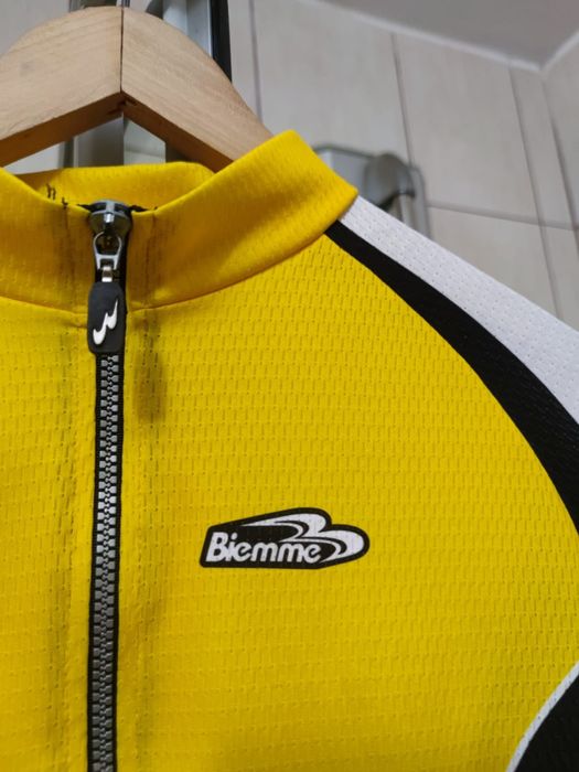 bluzka koszulka ciemna czarna żółta biała L Biemme classic sport retro