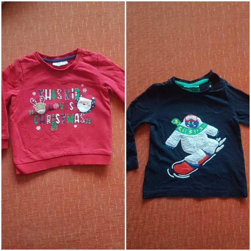 Bluza i bluzka świąteczne 86 nowe bez metki