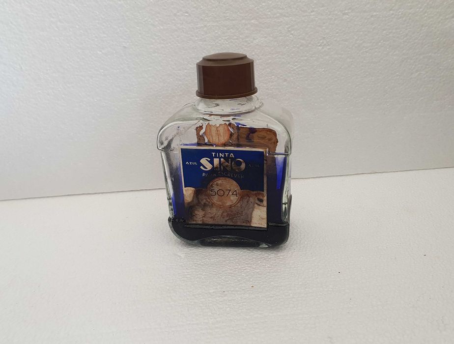 Frasco de tinta permanente SINO, antigo, para coleção