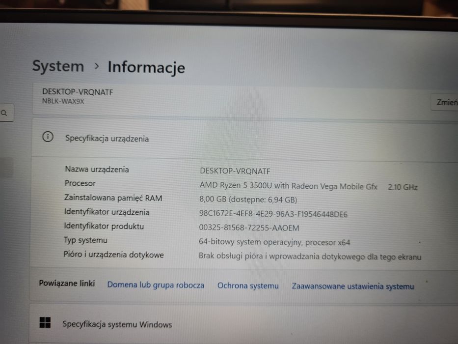 Huawei MateBook D -14 NBL-WAQ9R/8GB/512/Win11 srebrny