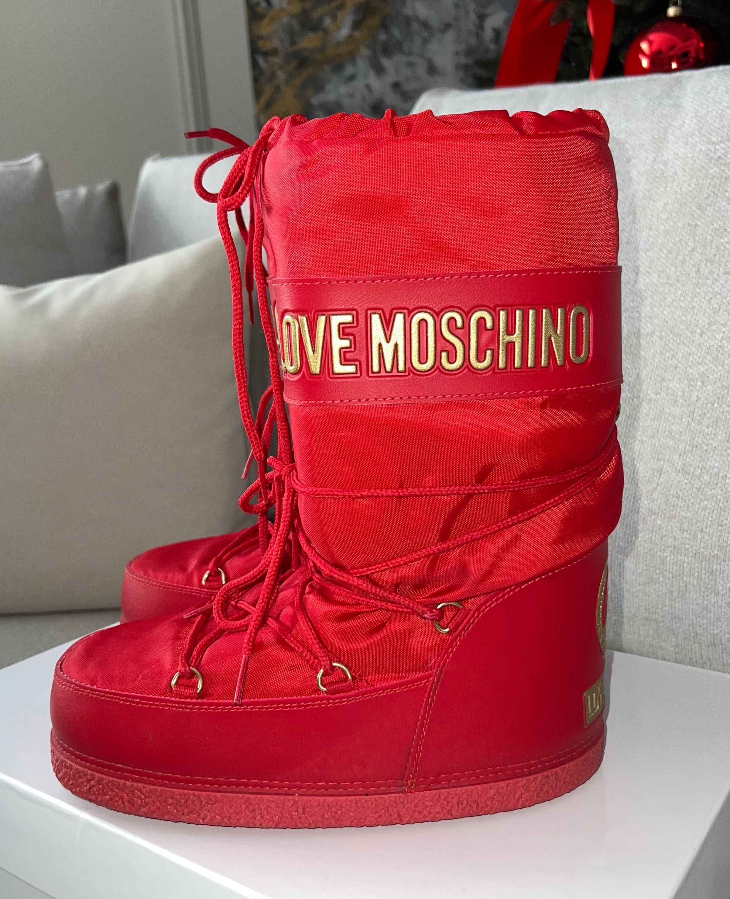 Love moschino śniegowce czerwone roz 38-40 cudowne okazja