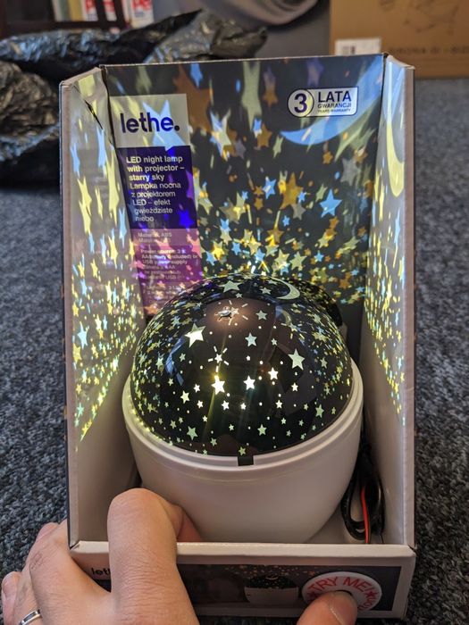 Lampka nocna, gwiezdne niebo