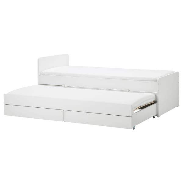 Rama łóżka z łóżkiem dolnym/pojem, biały, 90x200 cm