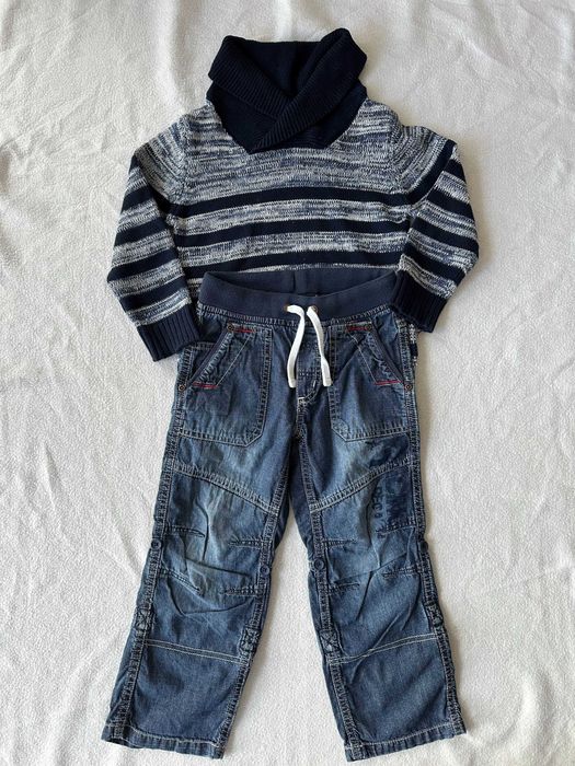 Zestaw sweter bluza spodnie dżinsy chłopięce 110