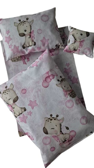 Żyrafy komplet pościeli Kołderka do wózka kołyski łóżeczka 4 elem