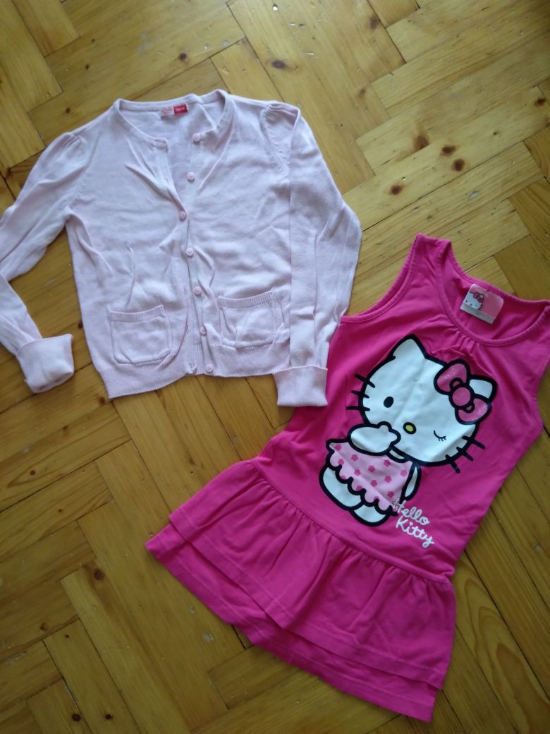 Sukienka hello kitty 110 plus sweterek